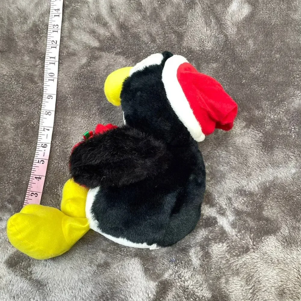 Christmas Penguin Plush Santa Hat Gift Bag Vintage Y2K Stuffed Animal 8
